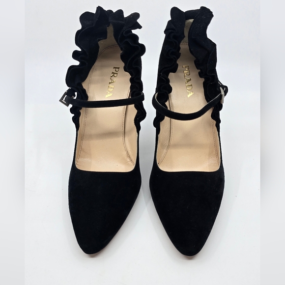 Prada Suede Ruffle Pump - Picture 3 of 9